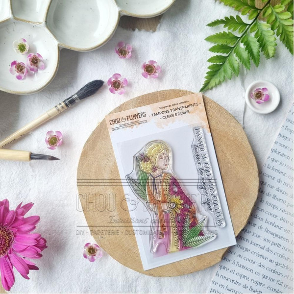 Tampons transparents 7,5 x 10 cm Fille indienne