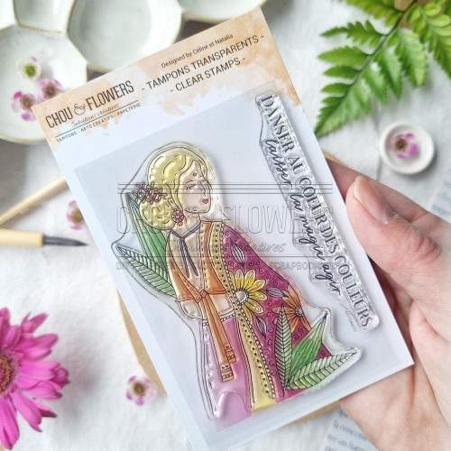 Tampons transparents 7,5 x 10 cm Fille indienne