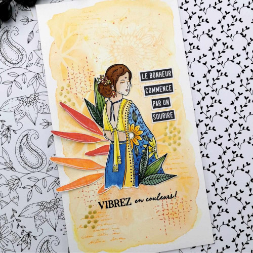 Tampons transparents 7,5 x 10 cm Fille indienne