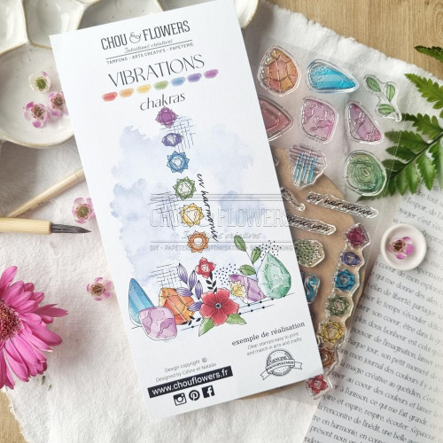 Tampons transparents 10 x 21 cm Chakras