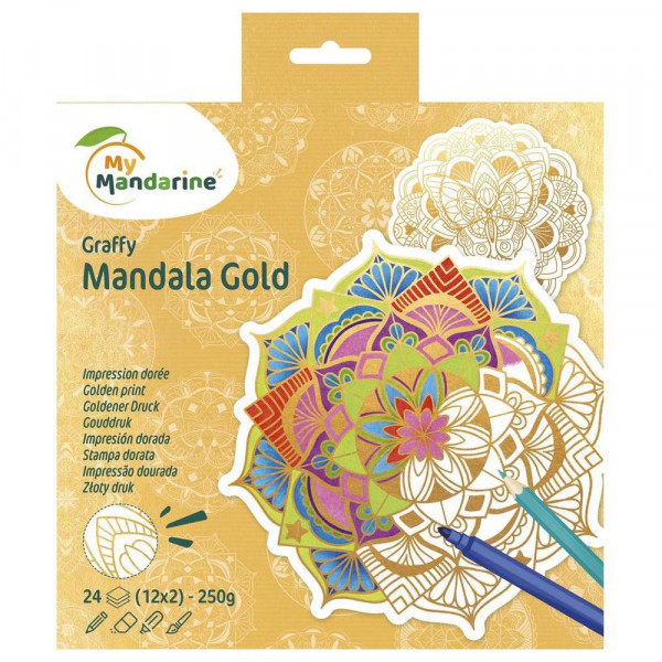 Coloriage Mandala Doré Graffy - My Mandarine
