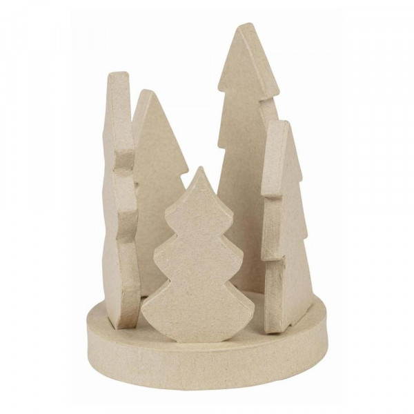 Bougeoir forêt en papier mâché 25 x 36 x 2 cm - Décopatch