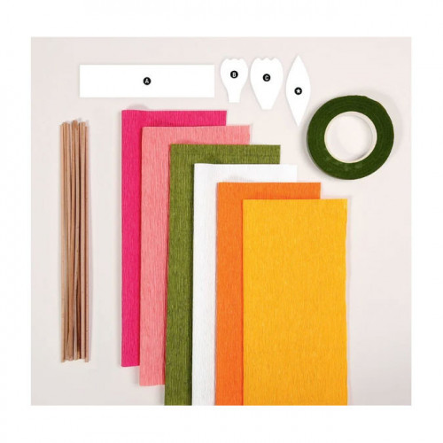 Kit papier crépon Bouquet de fleurs