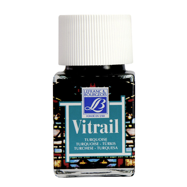 Peinture sur verre Vitrail - 50 mL - Bleu turquoise