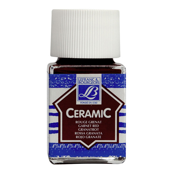 Peinture céramique et porcelaine Ceramic - 50 mL - Rouge grenat