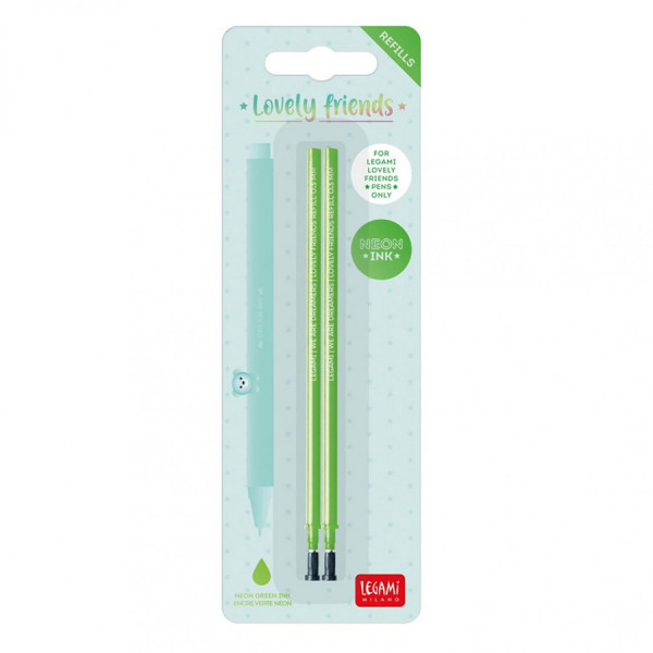 Recharge pour stylo gel Vert Néon x 2 pcs