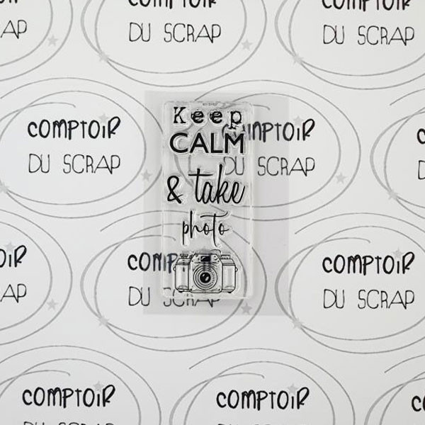 Tampon transparent Keep calm 7,4 x 5,2 cm