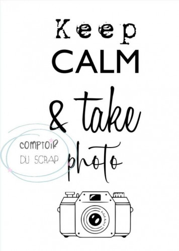 Tampon transparent Keep calm 7,4 x 5,2 cm