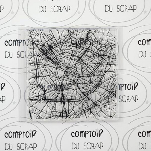 Tampon transparent Plan Paris 10 x 10 cm