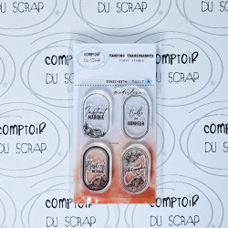 Tampons transparents Etiquettes arrondies 4 pcs