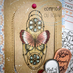 Tampon transparent Papillon géométrique