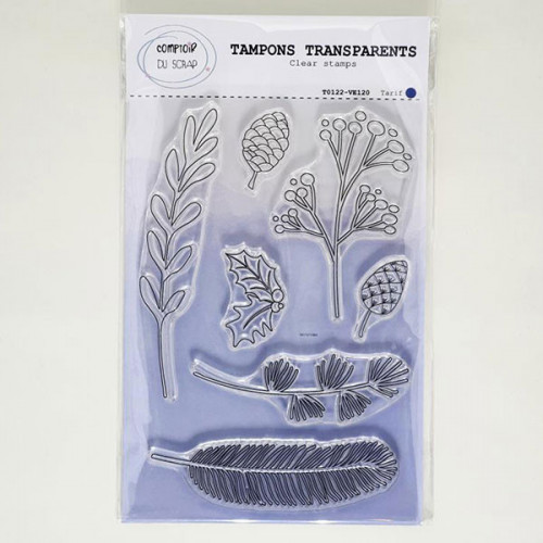 Tampons transparents Végétaux d'hiver 7 pcs