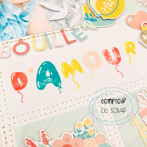 Tampon scrap alphabet en cadres