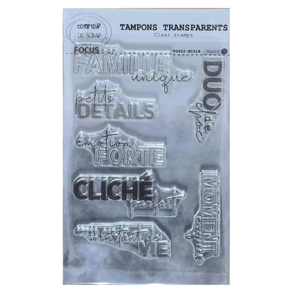 Tampon transparent Focus sur famille unique 7 pcs