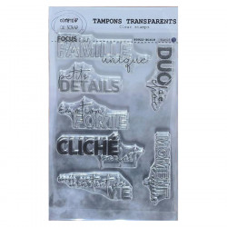 Tampon transparent Focus sur famille unique 7 pcs