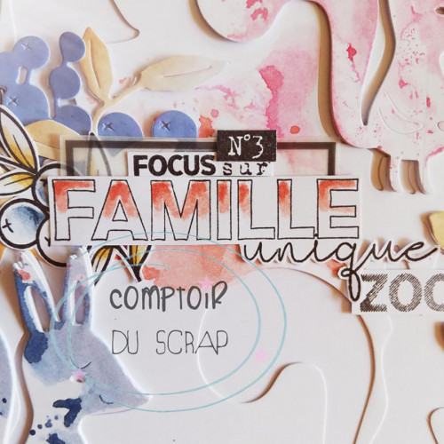 Tampon transparent Focus sur famille unique 7 pcs