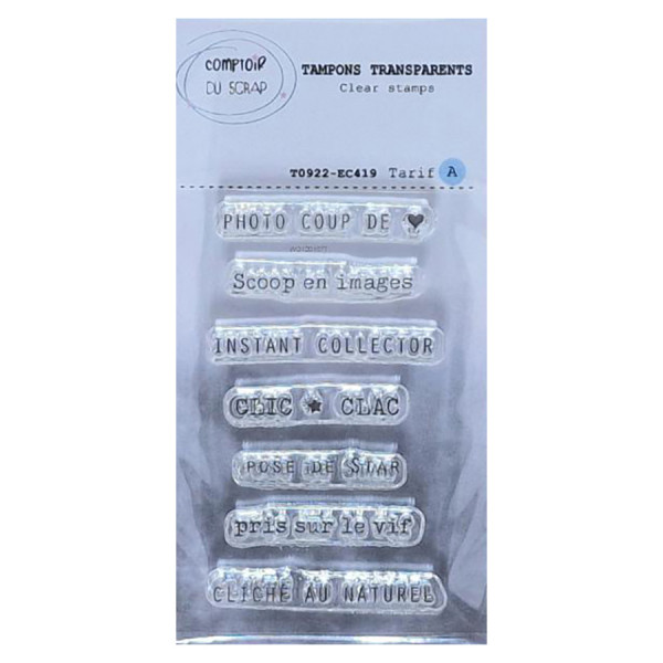 Tampon transparent Petits mots Photo 7 pcs
