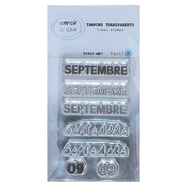 Tampon transparent Septembre 7 pcs