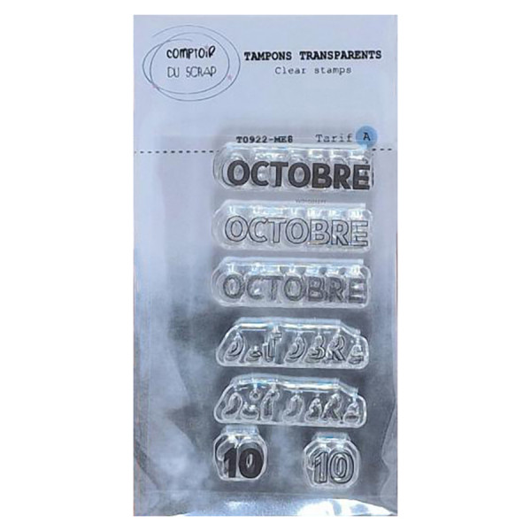 Tampon transparent Octobre 7 pcs