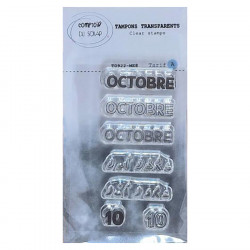 Tampon transparent Octobre 7 pcs
