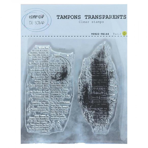 Tampon transparent Faux texte 2 pcs