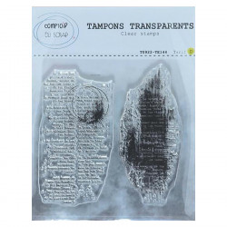 Tampon transparent Faux texte 2 pcs