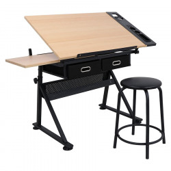 Table inclinée + tabouret + rangements