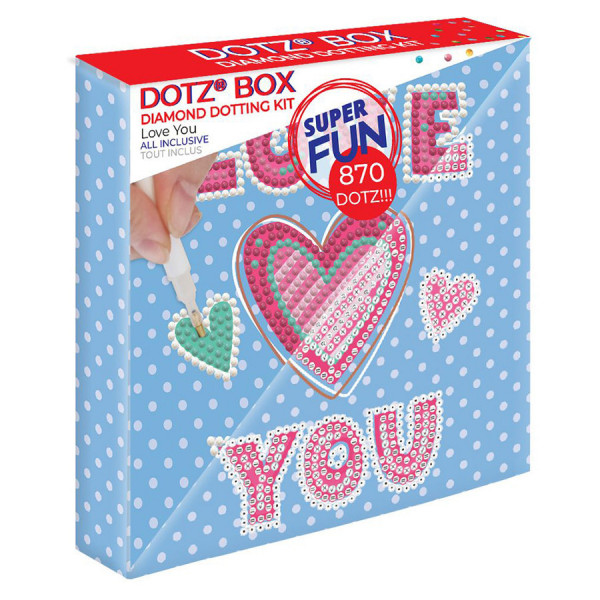 Broderie Diamant kit Dotz Box Enfant débutant Love you