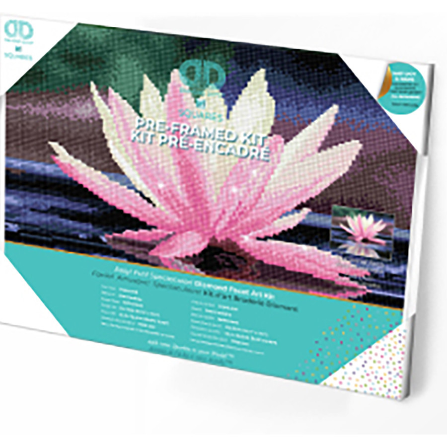Broderie Diamant kit Squares intermédiaire Reflet de fleur de lotus + cadre