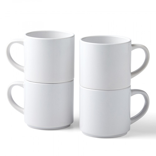 Mug en céramique à personnaliser 300 ml 4 pcs Blanc