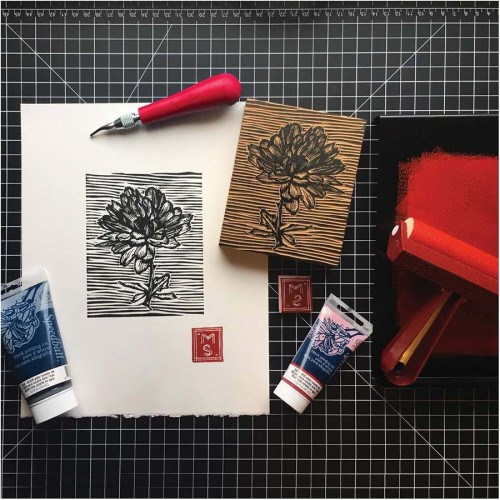 Encre Linogravure Hydrosoluble 75 ml Rouge