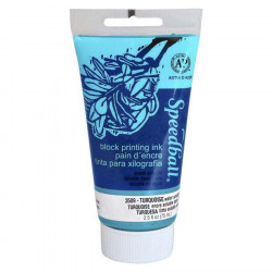 Encre Linogravure Hydrosoluble 75 ml Turquoise