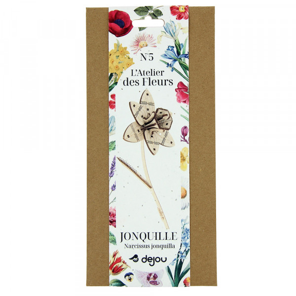 Jonquille fleur à monter en bois