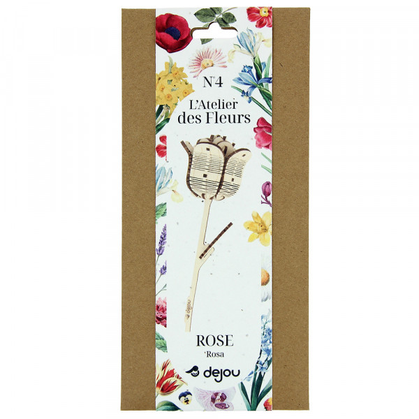 Rose fleur à monter en bois