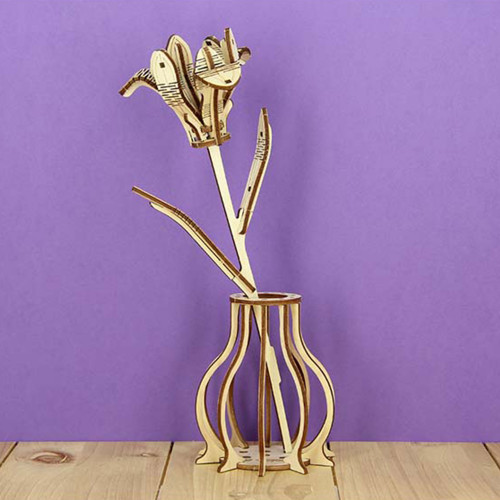Iris fleur à monter en bois