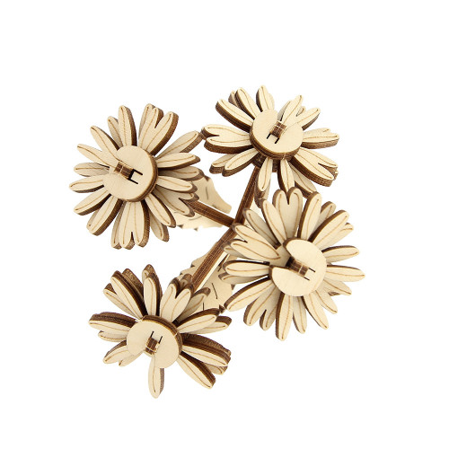 Marguerite fleur à monter en bois