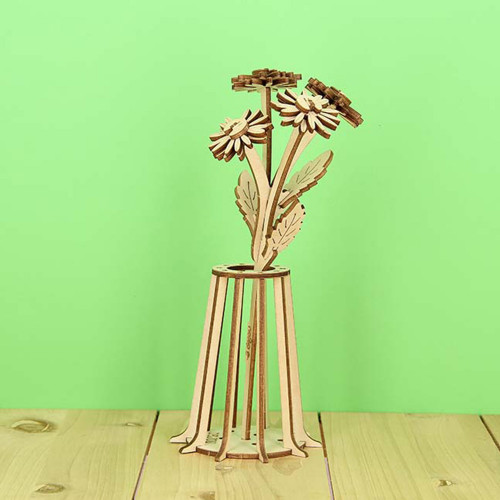 Marguerite fleur à monter en bois