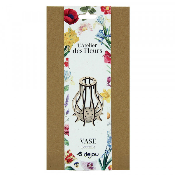 Vase bouteille à monter en bois