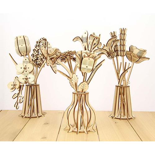 Vase bouteille à monter en bois