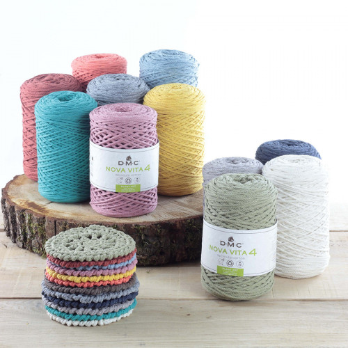 Fil tricot et crochet Nova Vita 4 08 Kaki clair