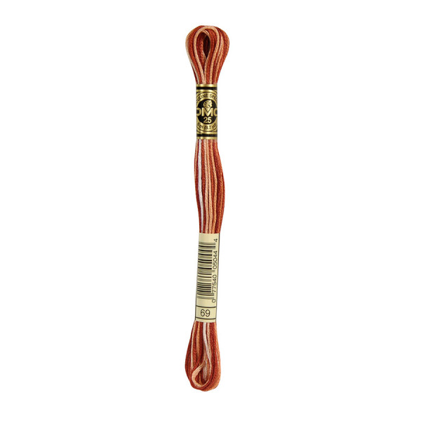 Fil à Broder Mouliné 117MC - couleur 69 - Marron multicolore