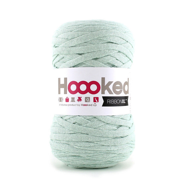 Fil recyclé tricot et crochet Hoooked Ribbon XL 46 Vert d'eau