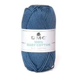 Fil tricot et crochet 100% Baby Cotton 750 Bleu