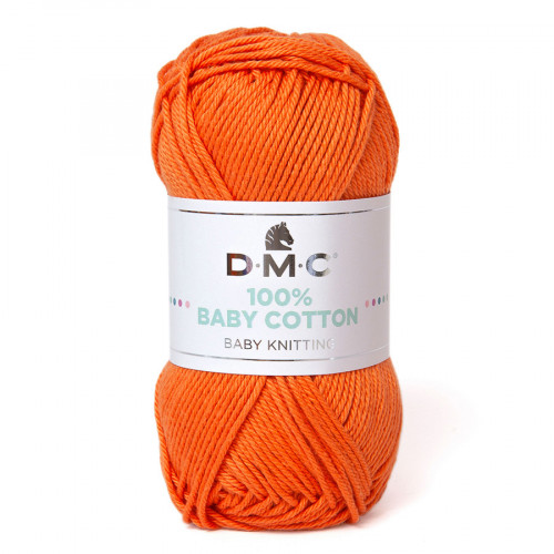 Fil tricot et crochet 100% Baby Cotton 753 Orange