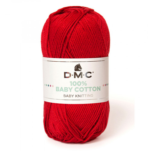 Fil tricot et crochet 100% Baby Cotton 754 Rouge