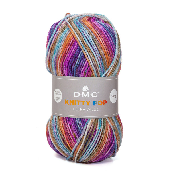 Fil à tricoter multicolore Knitty Pop 50g 477 Multicolore