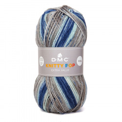Fil à tricoter multicolore Knitty Pop 50g 480 Bleu taupe