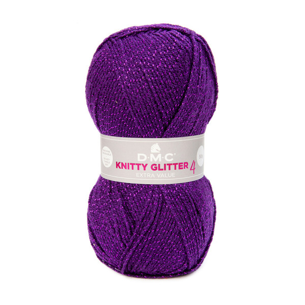 Fil à tricoter pailleté Knitty 4 Glitter 50g 225 Violet