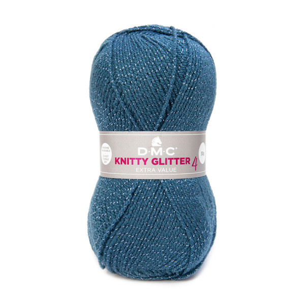 Fil à tricoter pailleté Knitty 4 Glitter 50g 228 Turquoise