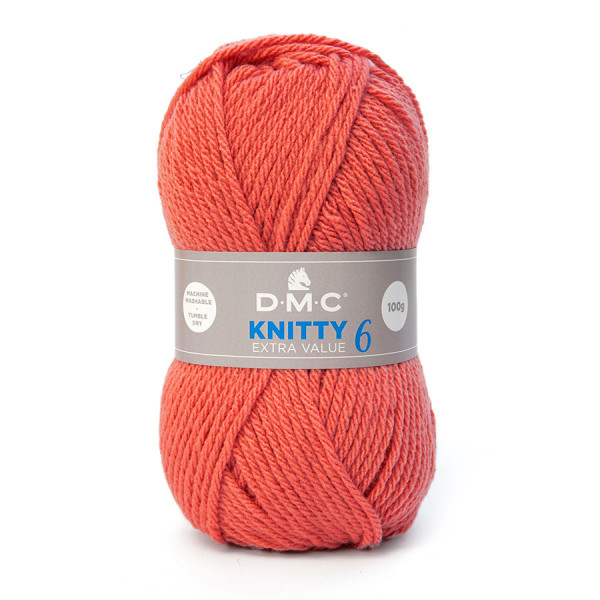 Fil à tricoter Knitty 6 100 g Corail n°622
